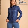 Camisa de Mujer Casual Urbano Manga Larga Denim Broche