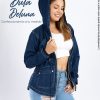 Casaca Jean Abrigo de Mujer Casual Oficina Cotton con Capucha Arya
