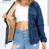 Casaca Jean Abrigo para Mujer Moda Casual Cotton con Capucha Arya