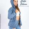 Casaca Jean Abrigo Mujer Casual Noche Cotton con Capucha Arya