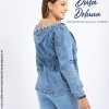 Casaca Jean Abrigo para Mujer Casual Urbano Cotton con Capucha Arya