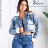 Casaca Jean de Mujer Casual Evento Cargo Crop Cotton Forrada Lady