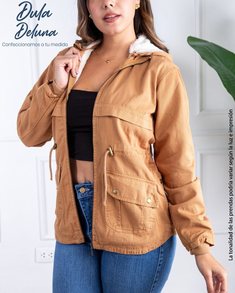 Casaca Abrigo para Mujer Casual Invierno Drill Cotton con Capucha Zoe