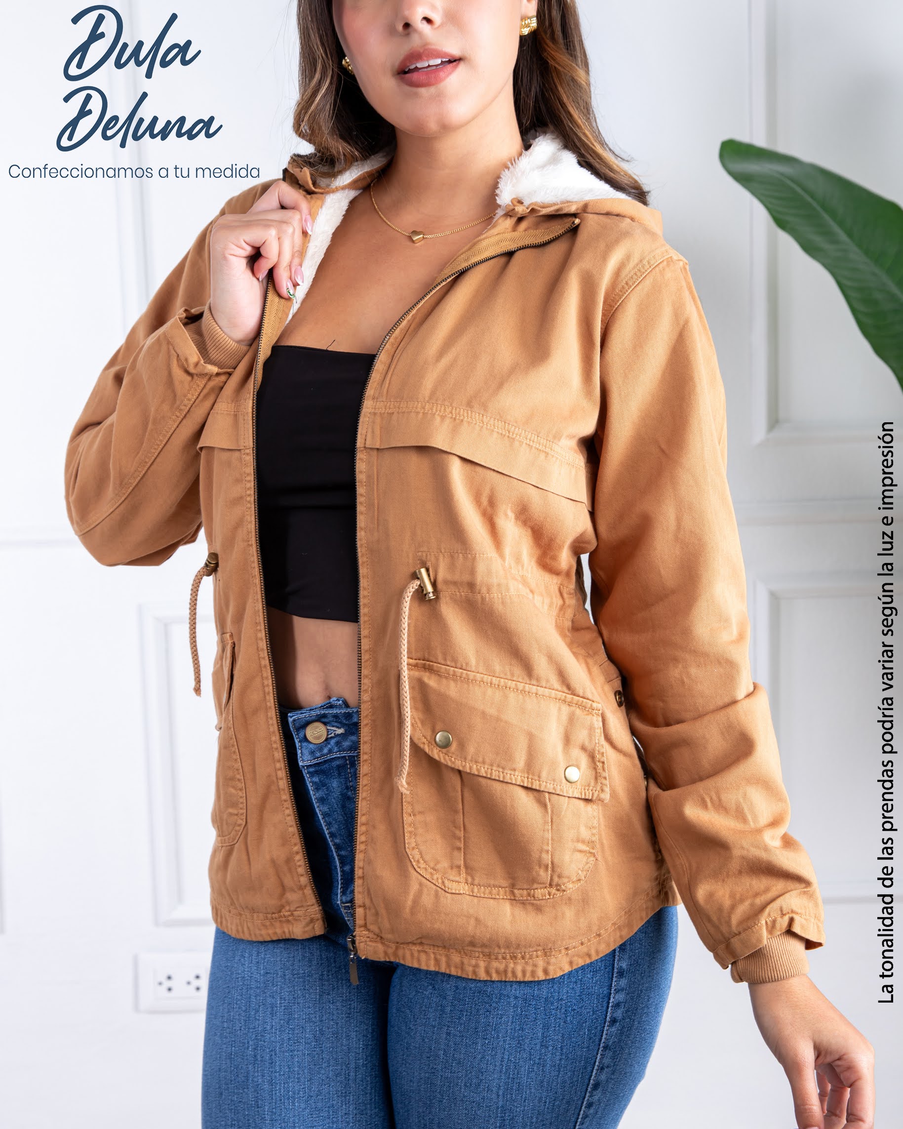 Casaca Abrigo para Mujer Casual Invierno Drill Cotton con Capucha Zoe