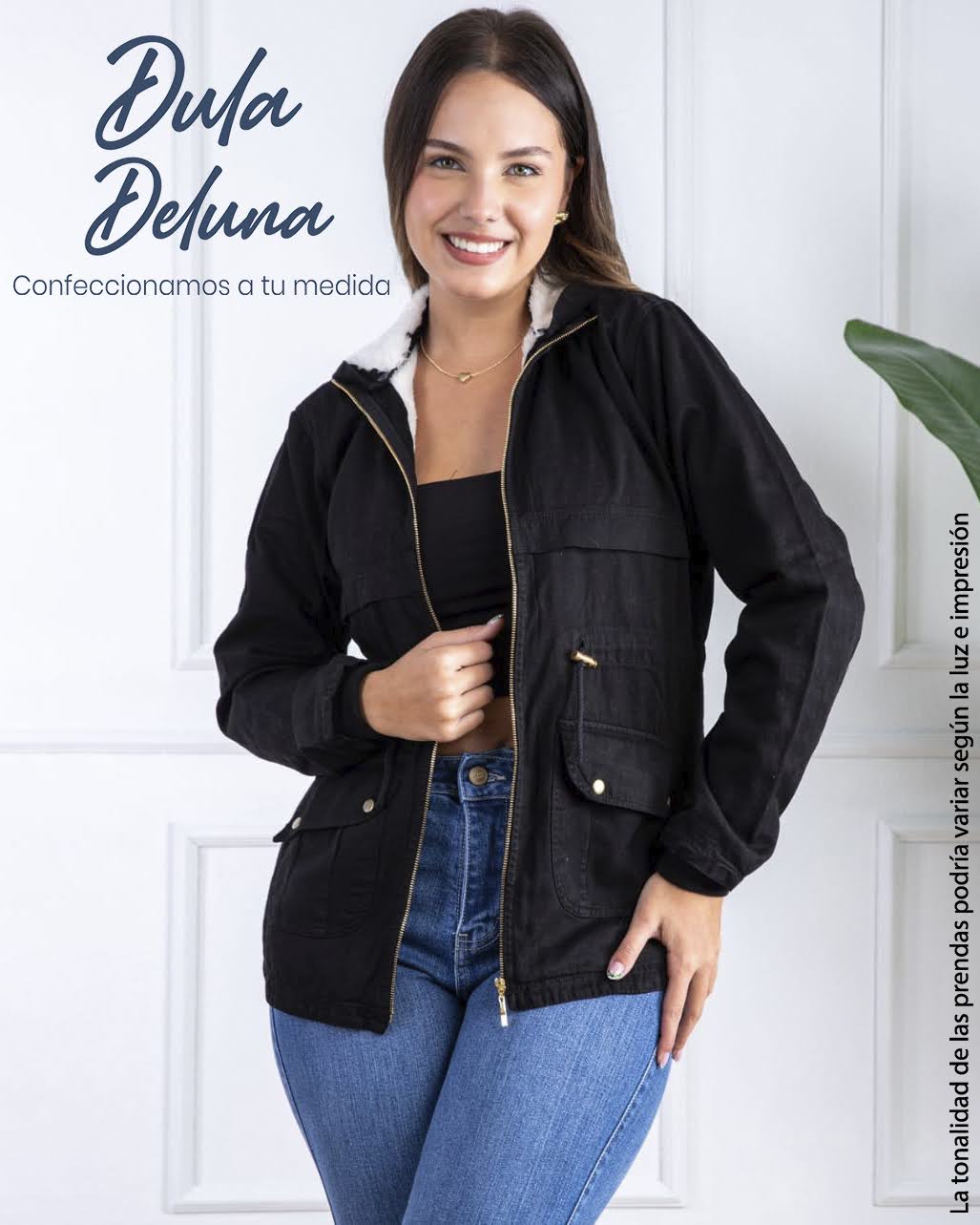 Casaca Abrigo Mujer Fiesta Casual Drill Cotton con Capucha Zoe