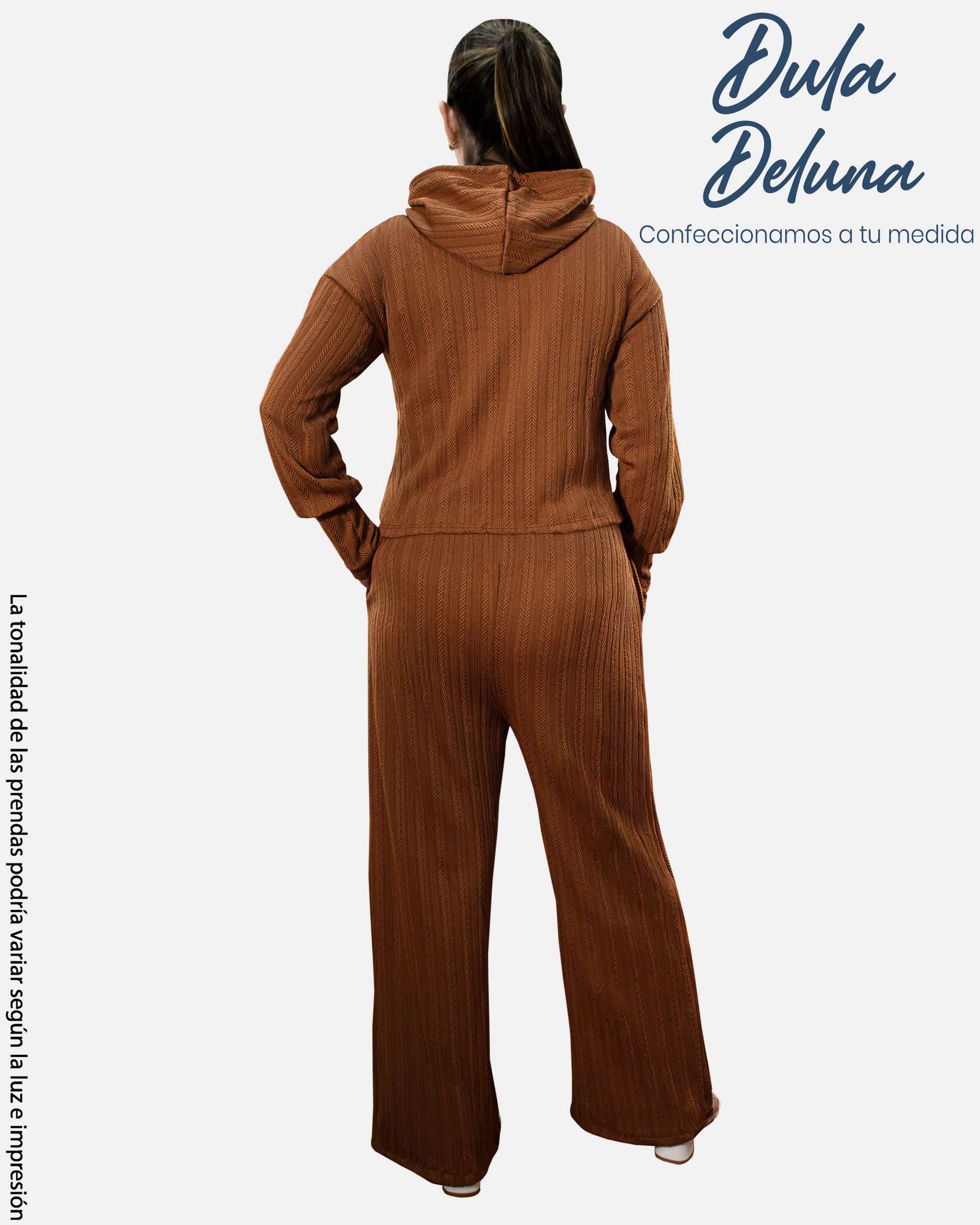 Conjunto Comfy Mujer Casual Sport Espiga Palazo + Hoodie Kristel