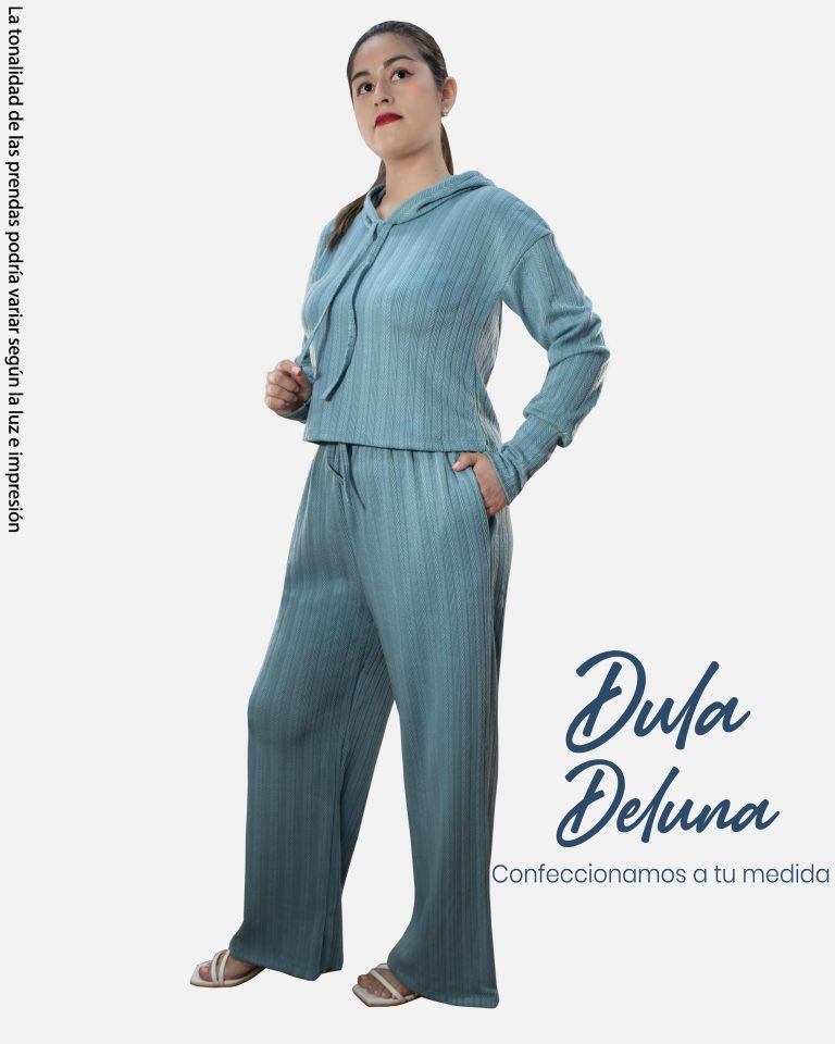 Conjunto Comfy para Mujer Casual Diario Espiga Palazo + Hoodie Kristel