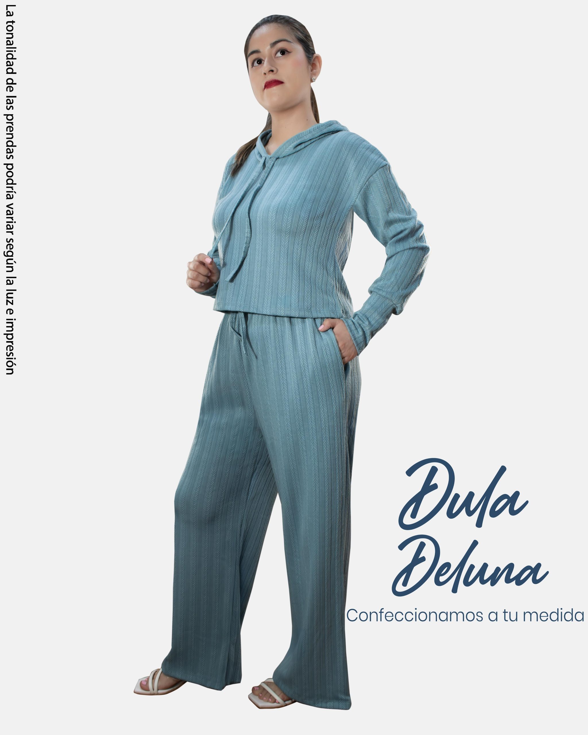 Conjunto Comfy para Mujer Casual Diario Espiga Palazo + Hoodie Kristel