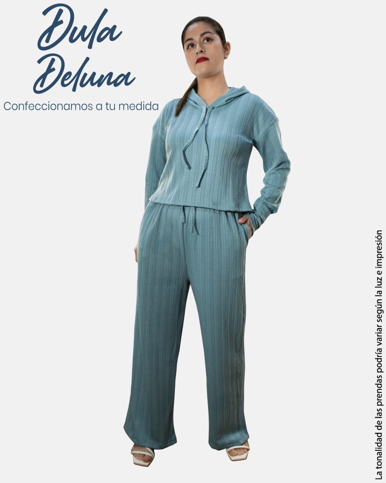 Conjunto Comfy de Mujer Casual Diario Espiga Palazo + Hoodie Kristel