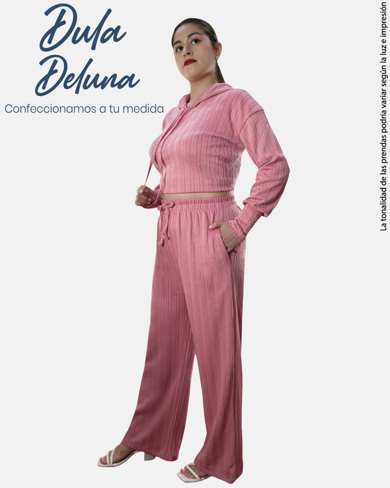 Conjunto Comfy para Mujer Casual Urbano Espiga Palazo + Hoodie Kristel