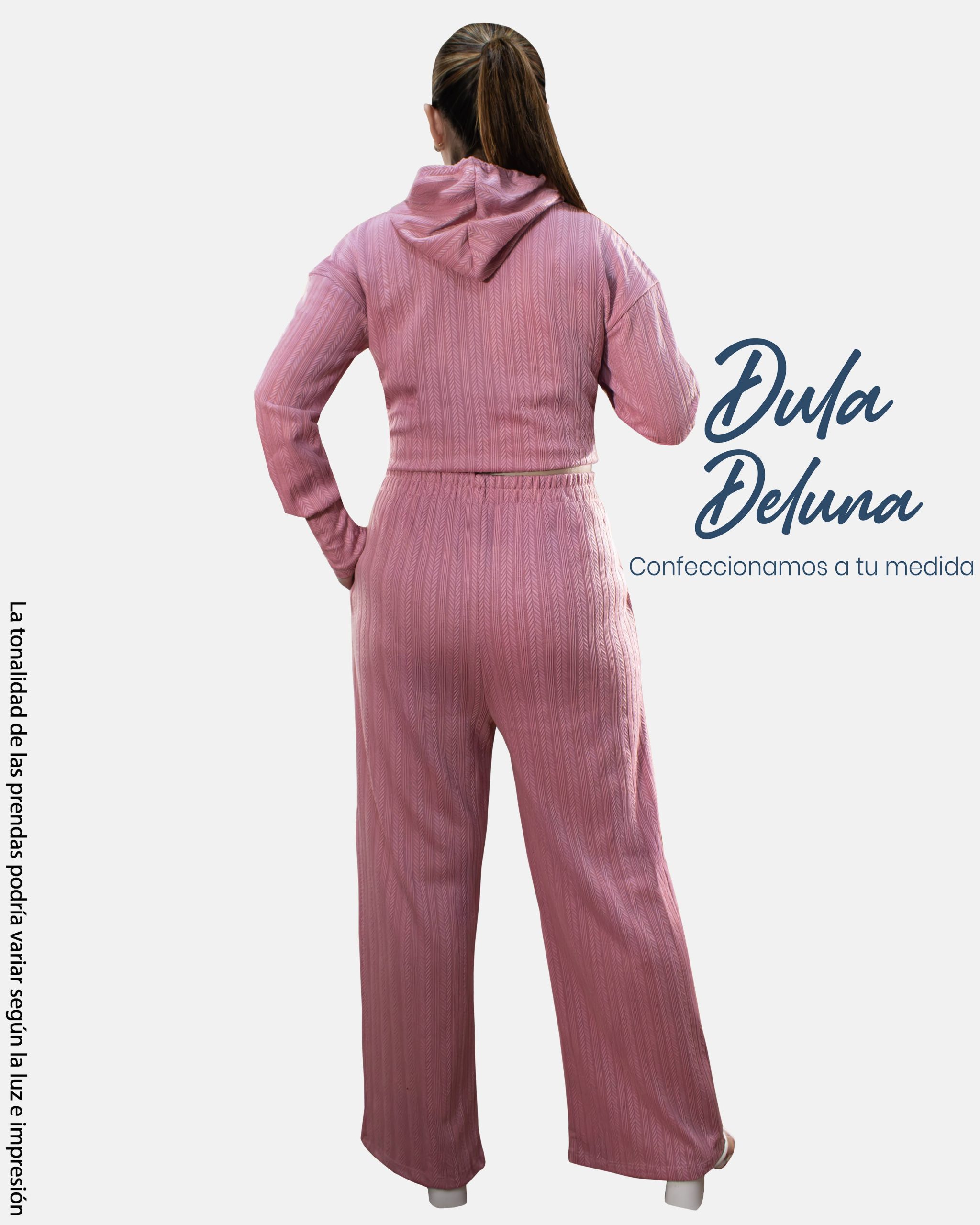 Conjunto Comfy Mujer Casual Urbano Espiga Palazo + Hoodie Kristel