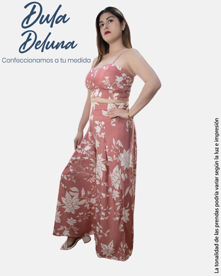 Conjunto para Mujer Verano Casual Seda Francesa Palazo + Top Tiras con Copa