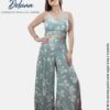 Conjunto de Mujer Casual Noche Seda Francesa Palazo + Top Tiras con Copa