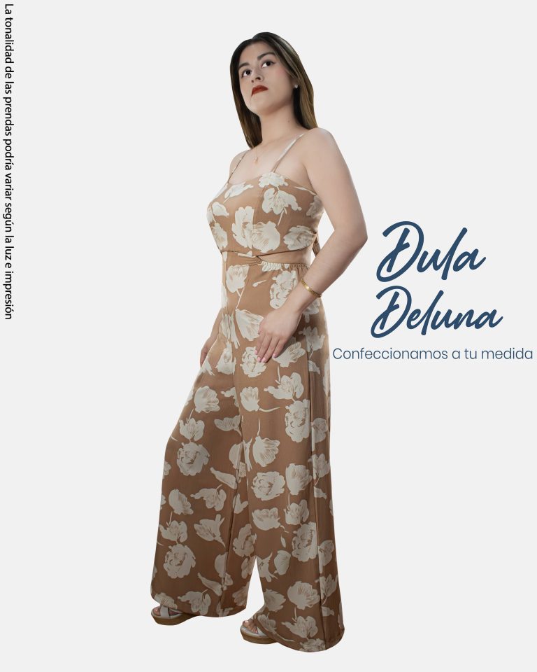 Enterizo para Mujer Casual Evento Palazo Lino Estampado con Tiras
