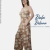 Enterizo para Mujer Casual Evento Palazo Lino Estampado con Tiras