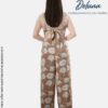 Enterizo Mujer Casual Noche Palazo Lino Estampado con Tiras