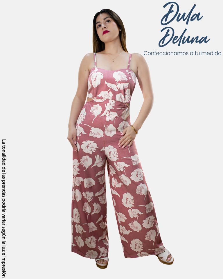 Enterizo de Mujer Casual Fiesta Palazo Lino Estampado con Tiras