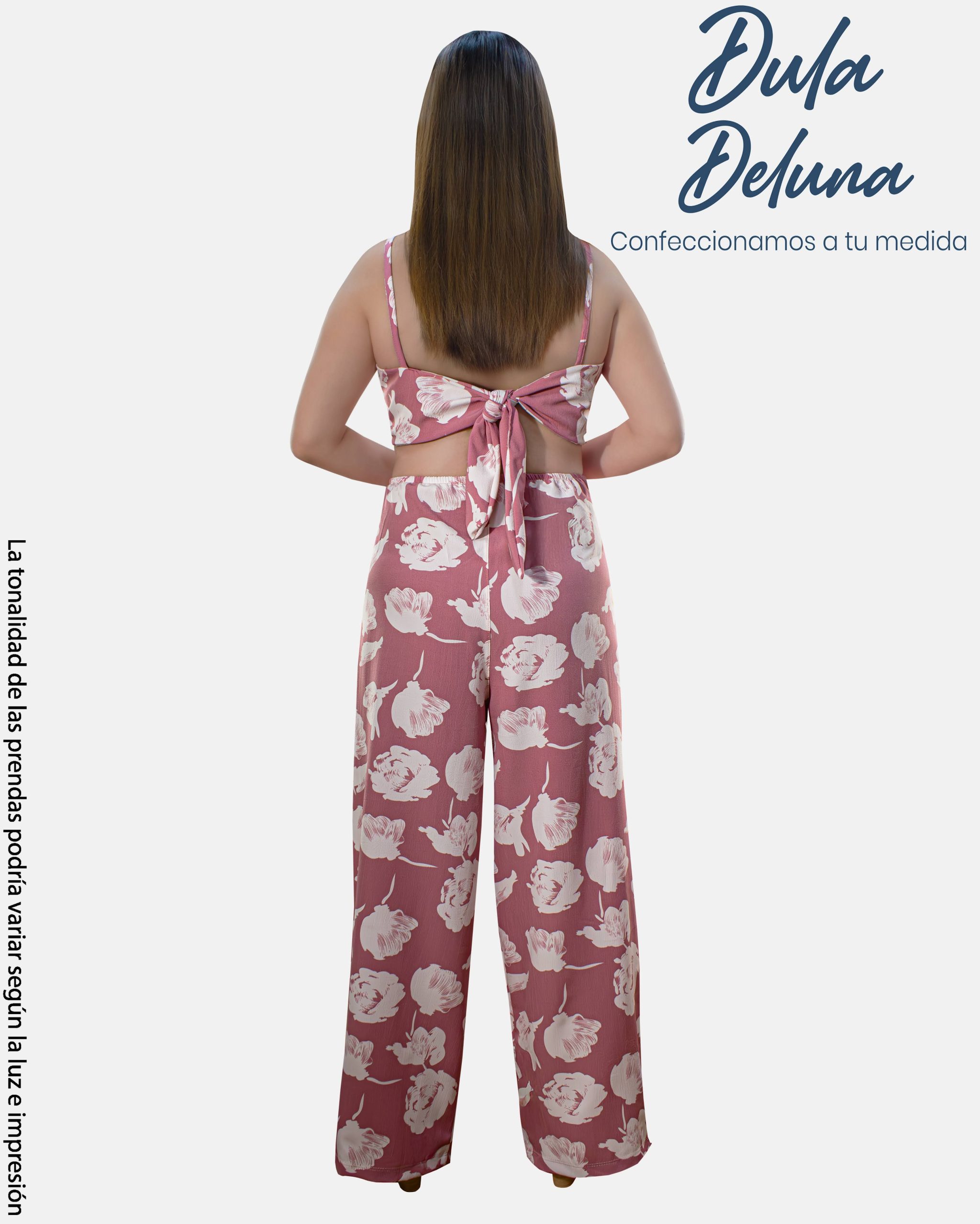 Enterizo Mujer Casual Elegante Palazo Lino Estampado con Tiras