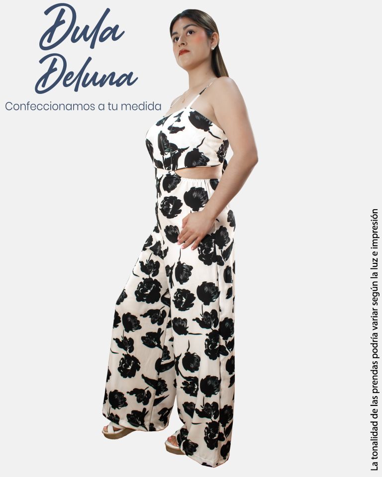 Enterizo para Mujer Casual Fresco Palazo Lino Estampado con Tiras