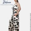 Enterizo para Mujer Casual Fresco Palazo Lino Estampado con Tiras