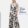 Enterizo de Mujer Fiesta Blanca Palazo Lino Estampado con Tiras