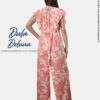 Enterizo Mujer Casual Elegante Seda Francesa Palazo Floreado con Lazo