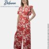 Enterizo para Mujer Salida Casual Seda Francesa Palazo Floreado con Lazo