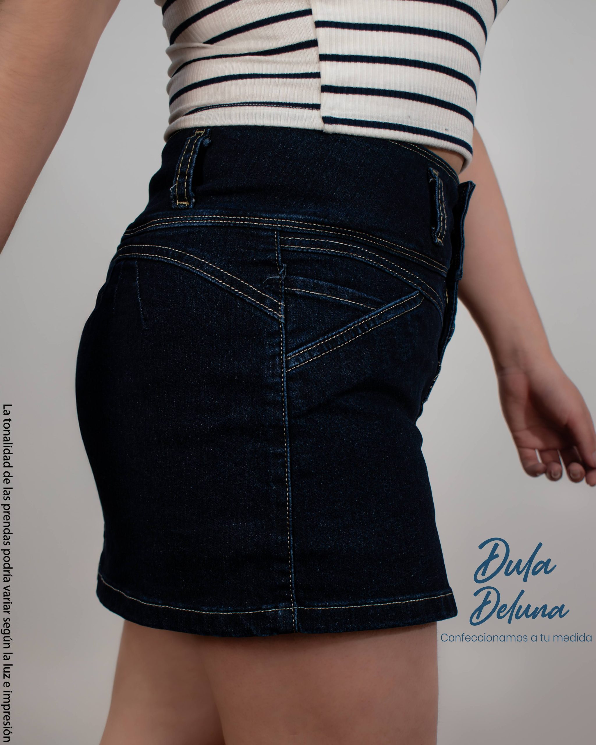 Falda Short para Mujer Casual Denim Mini Jean Botones