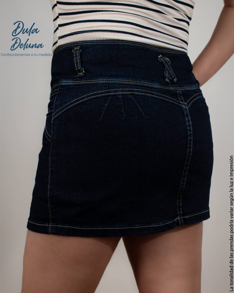 Falda Short Mujer Casual Calle Mini Jean Botones