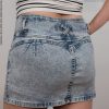 Falda Short Mujer Casual Elegante Mini Jean Botones