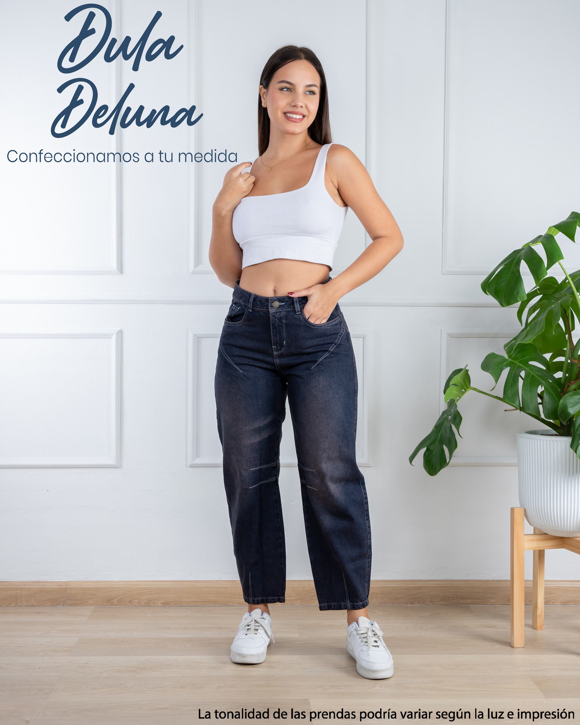 Pantalón Jean de Mujer Casual High Mom Tiro Alto Barrel