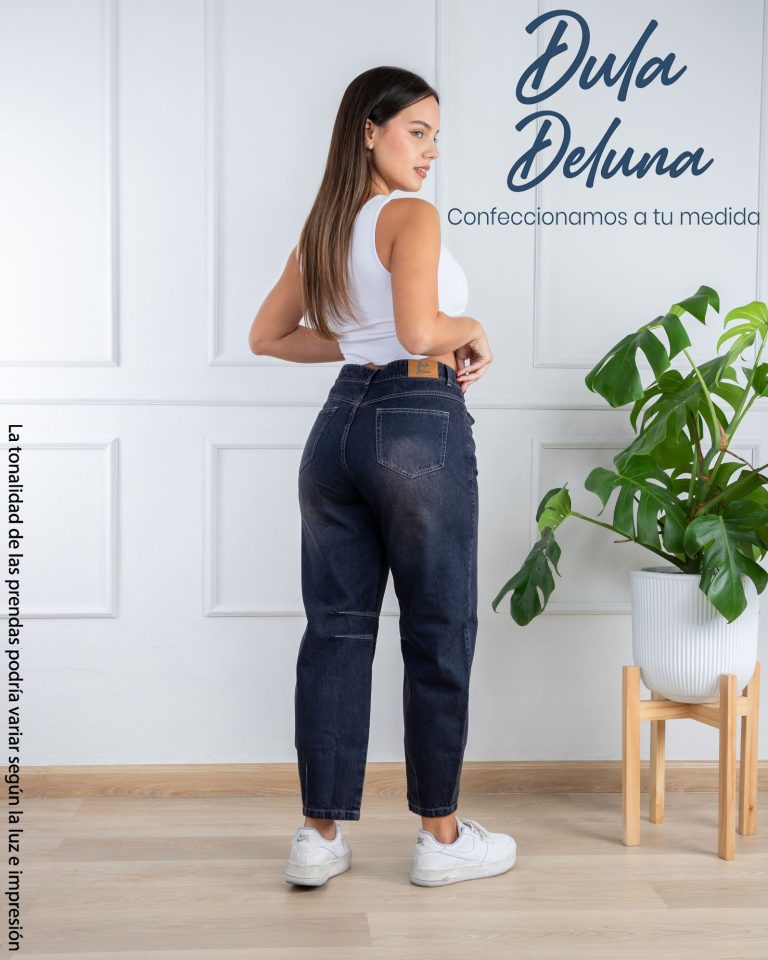 Pantalón Jean Mujer Casual Tendencia Mom Tiro Alto Barrel