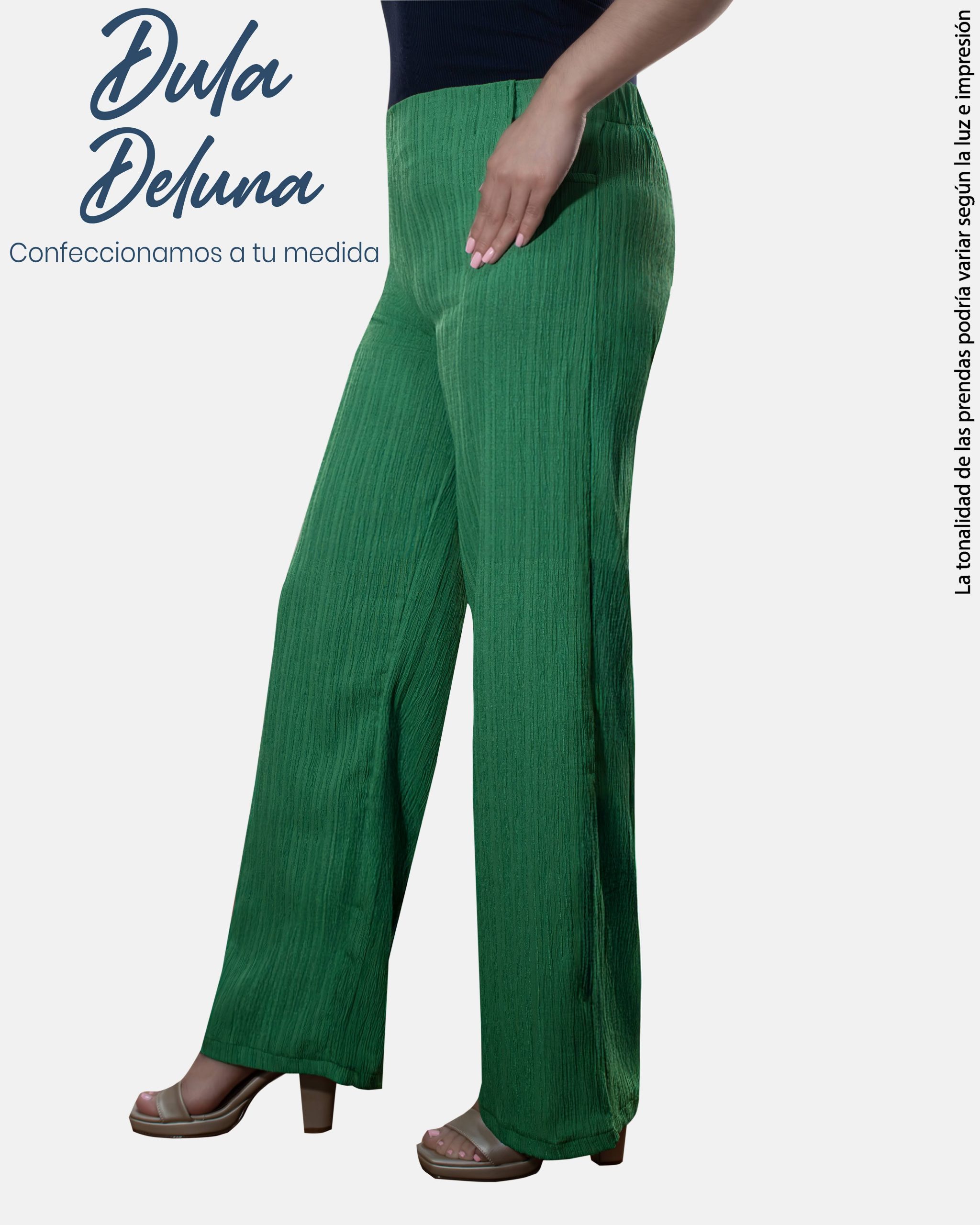 Pantalón Palazo Drapeado para Mujer Casual Oficina Batari Corrugado