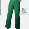 Pantalón Palazo Drapeado de Mujer Casual Elegante Batari Corrugado