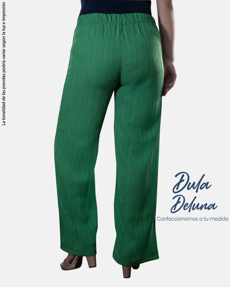 Pantalón Palazo Drapeado Mujer Casual Urbano Batari Corrugado