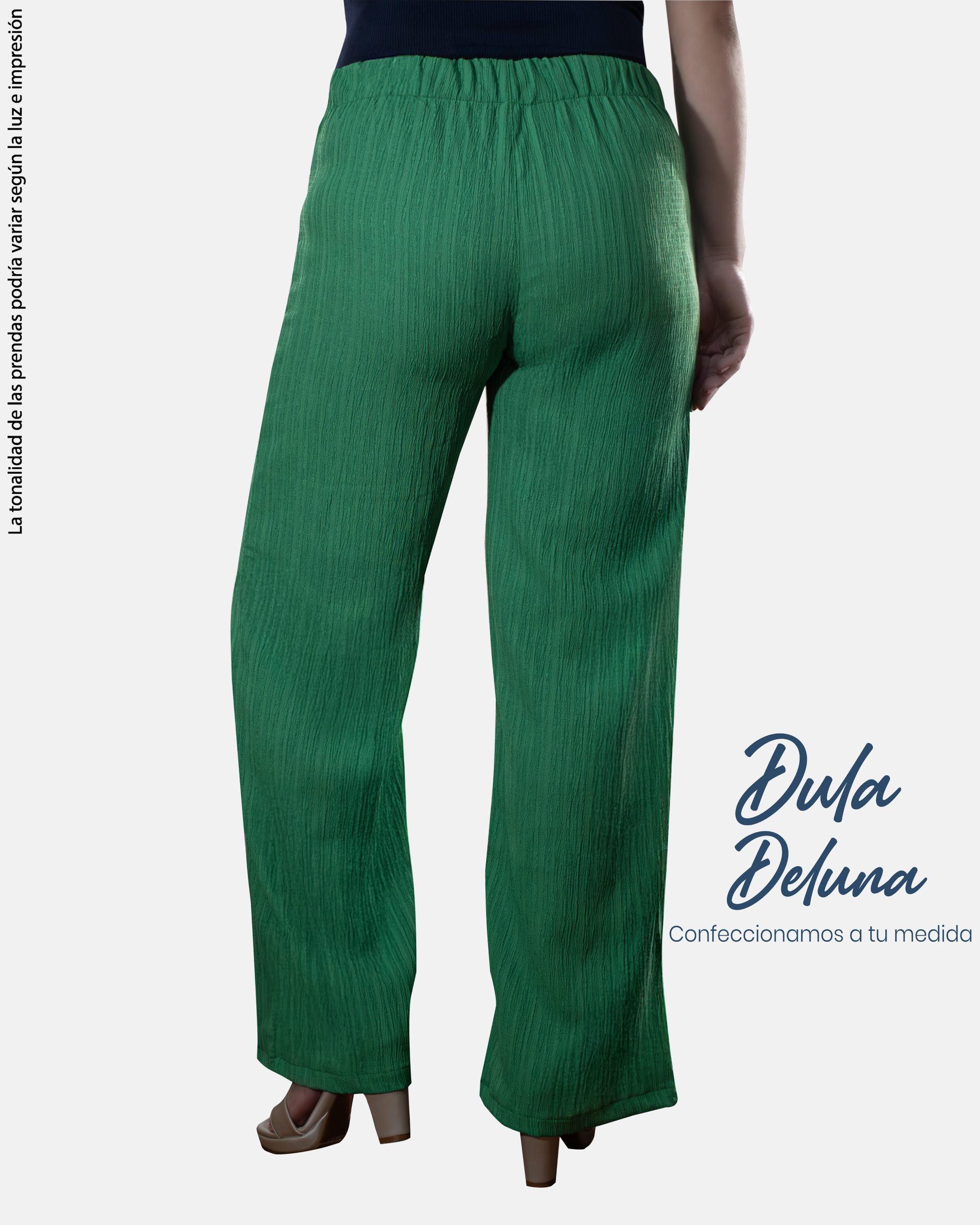 Pantalón Palazo Drapeado Mujer Casual Urbano Batari Corrugado