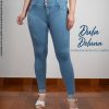 Pantalón Denim Mujer Rasgado Skinny Stretch Casual Elegante