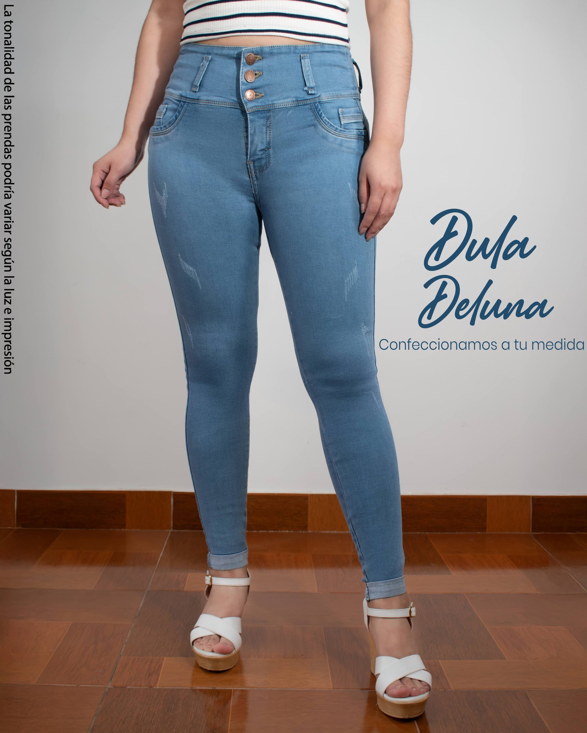 Pantalón Denim Mujer Rasgado Skinny Stretch Casual Elegante