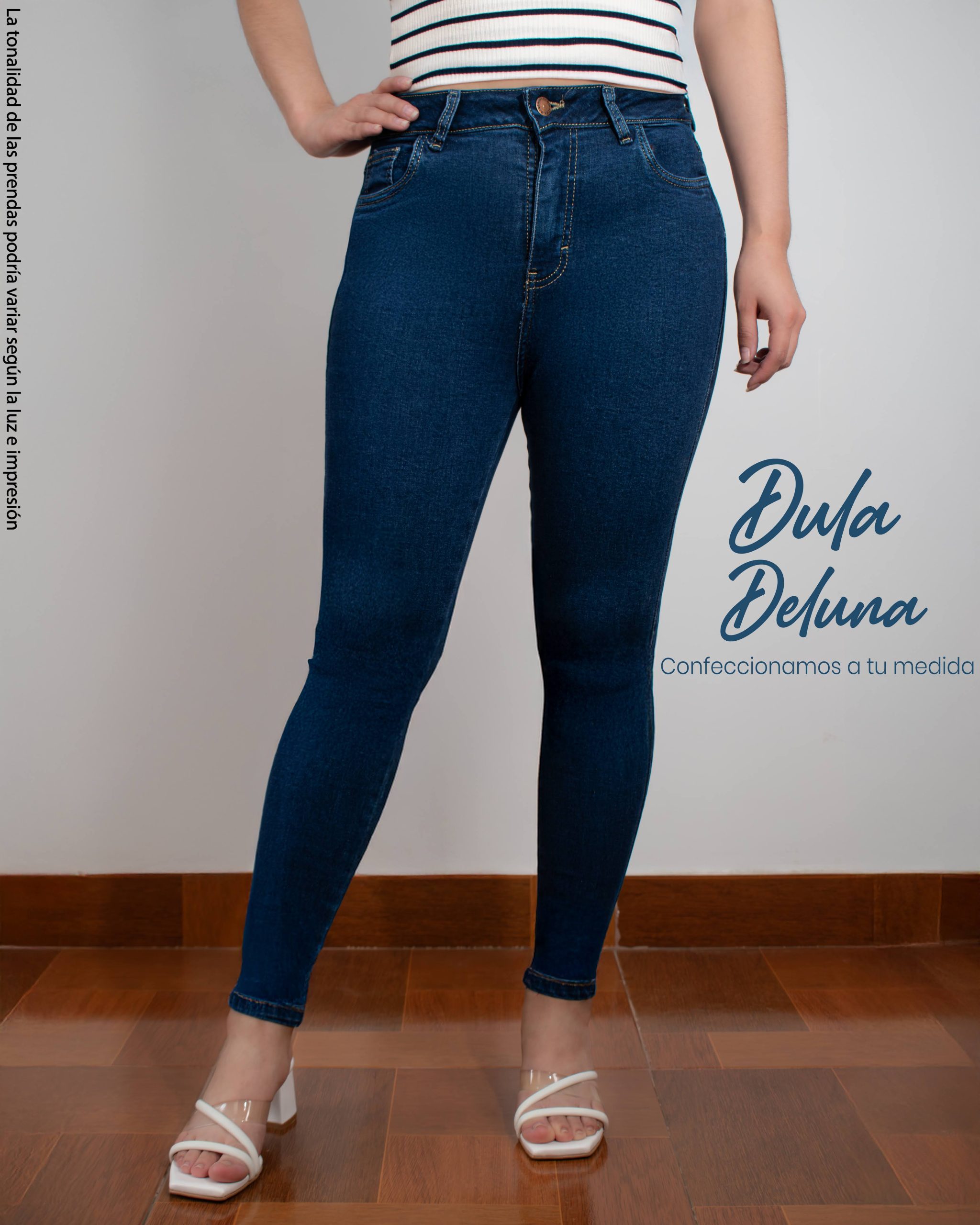 Pantalón Mujer Skinny Casual Elegante Denim Stretch con Bolsillos
