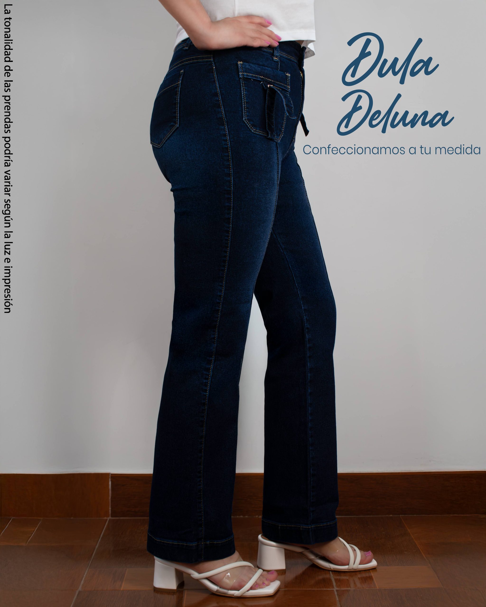 Pantalón para Mujer Jean Cargo Casual Elegante Recto Raya