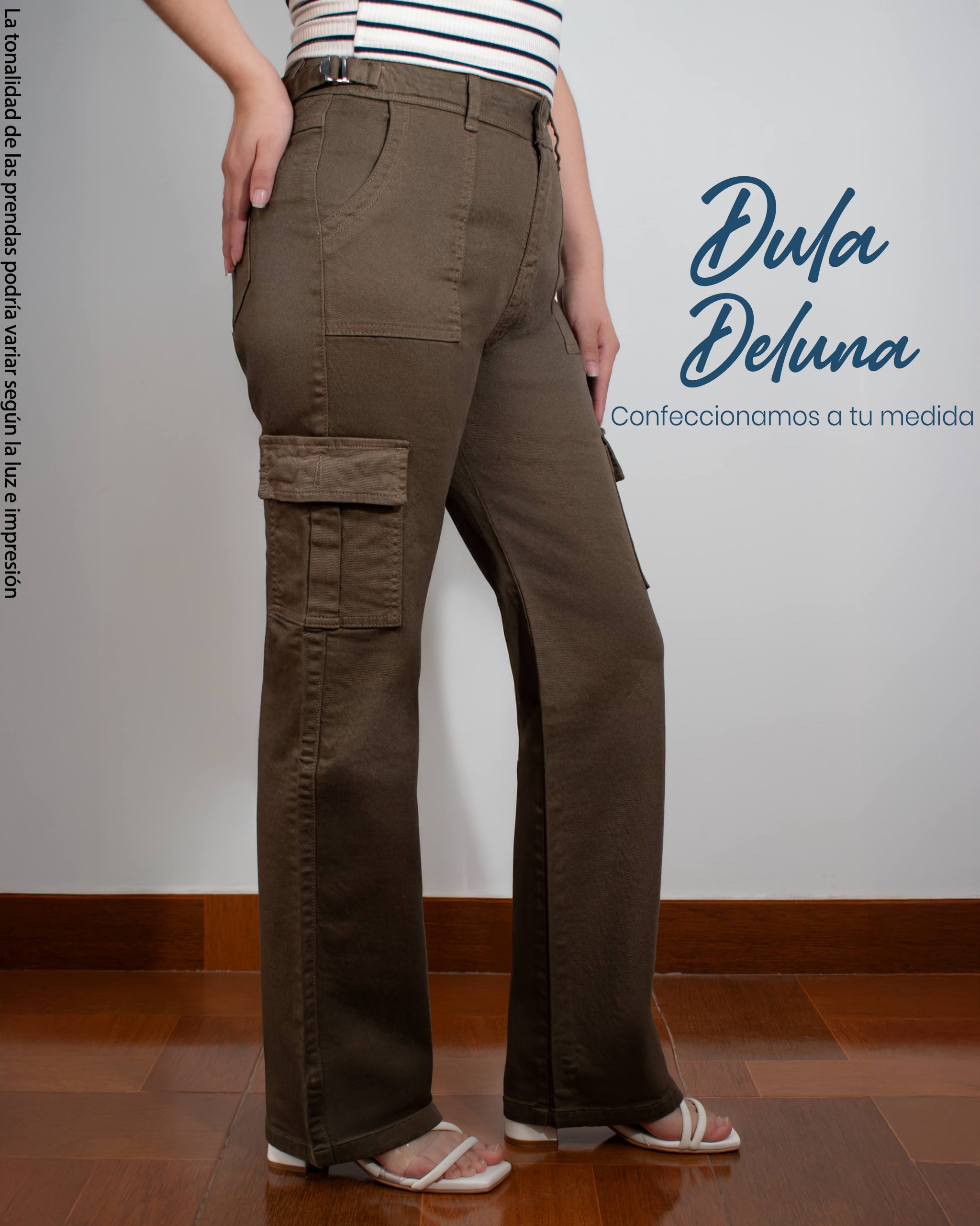 Pantalón Cargo para Mujer Casual Fiesta Jean con Regulador