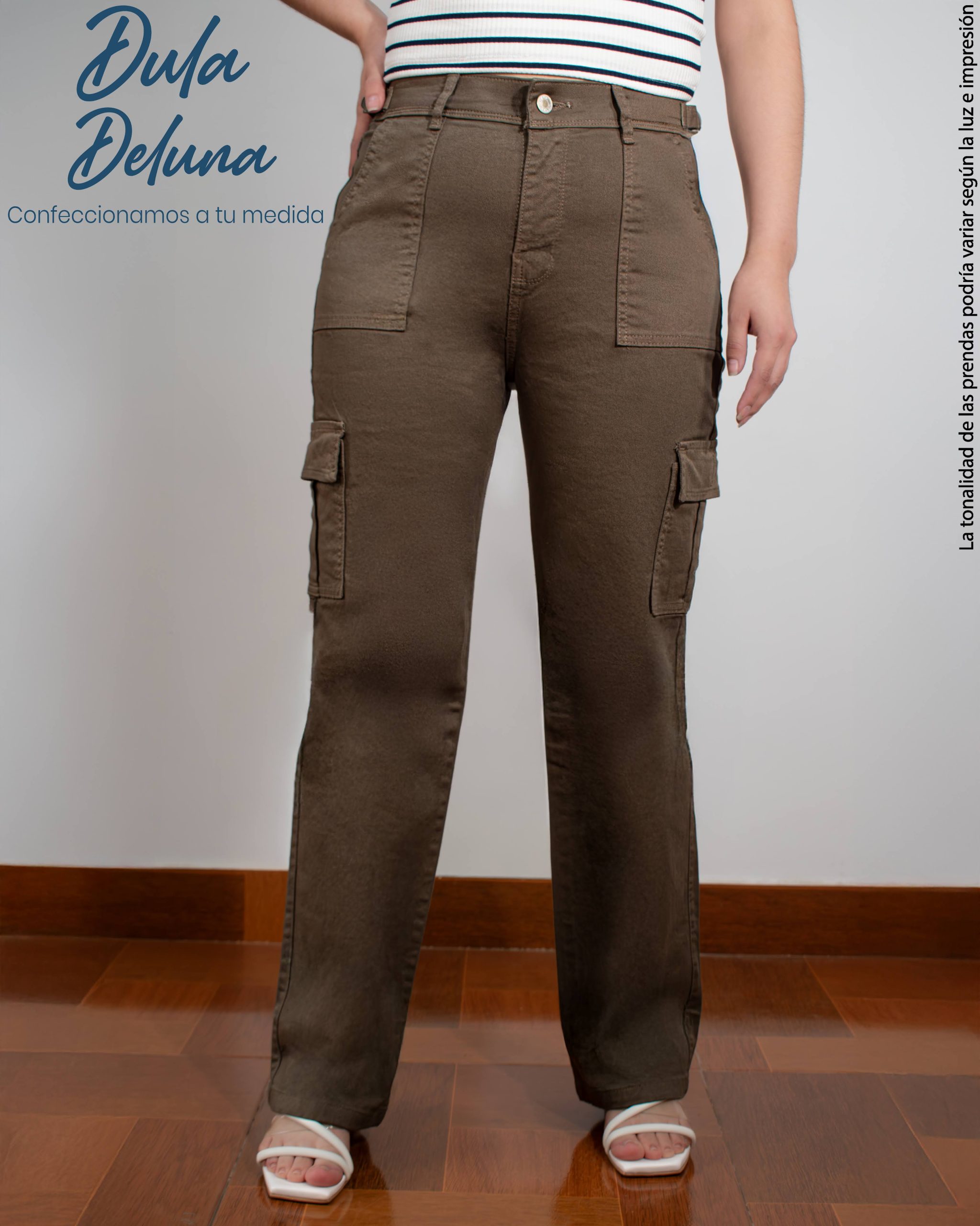 Pantalón Cargo de Mujer Casual Urbano Jean con Regulador