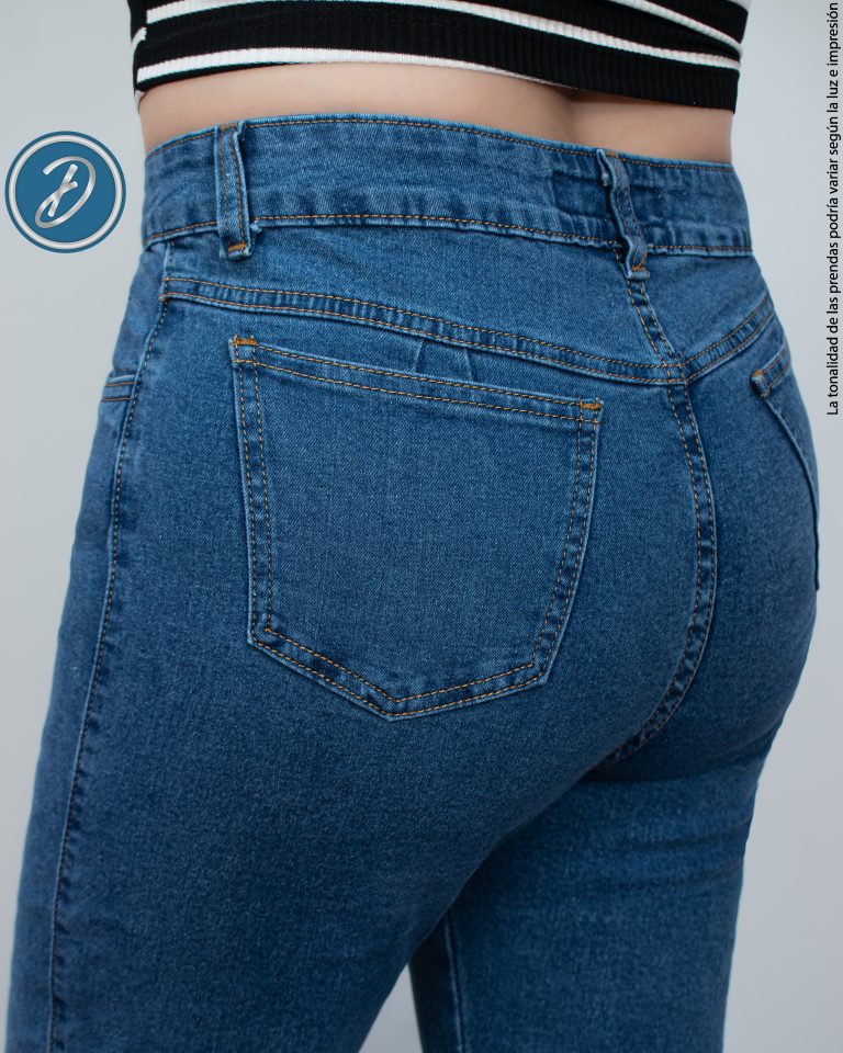 Pantalón Jean para Mujer Recto Entero Casual Tiro Medio Freyka