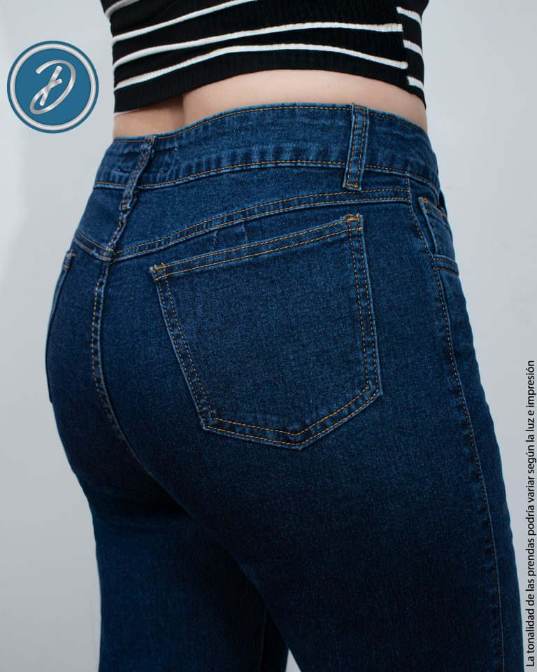 Pantalón Jean Mujer Salida Casual Recto Tiro Medio Freyka