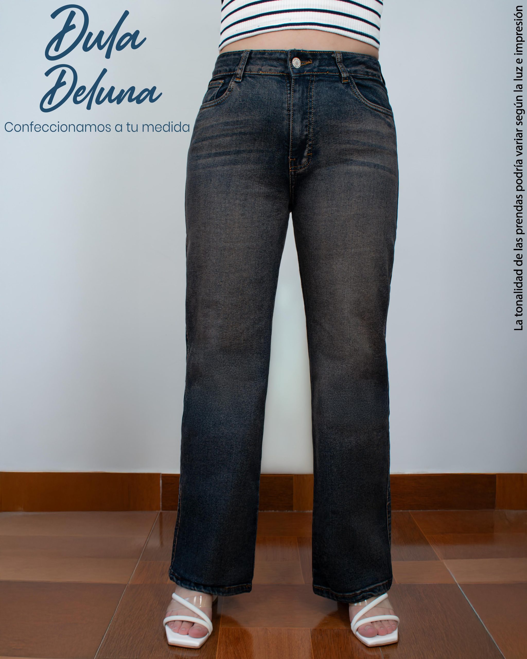 Pantalón Jean para Mujer Recto Casual Confort Tiro Medio Freyka