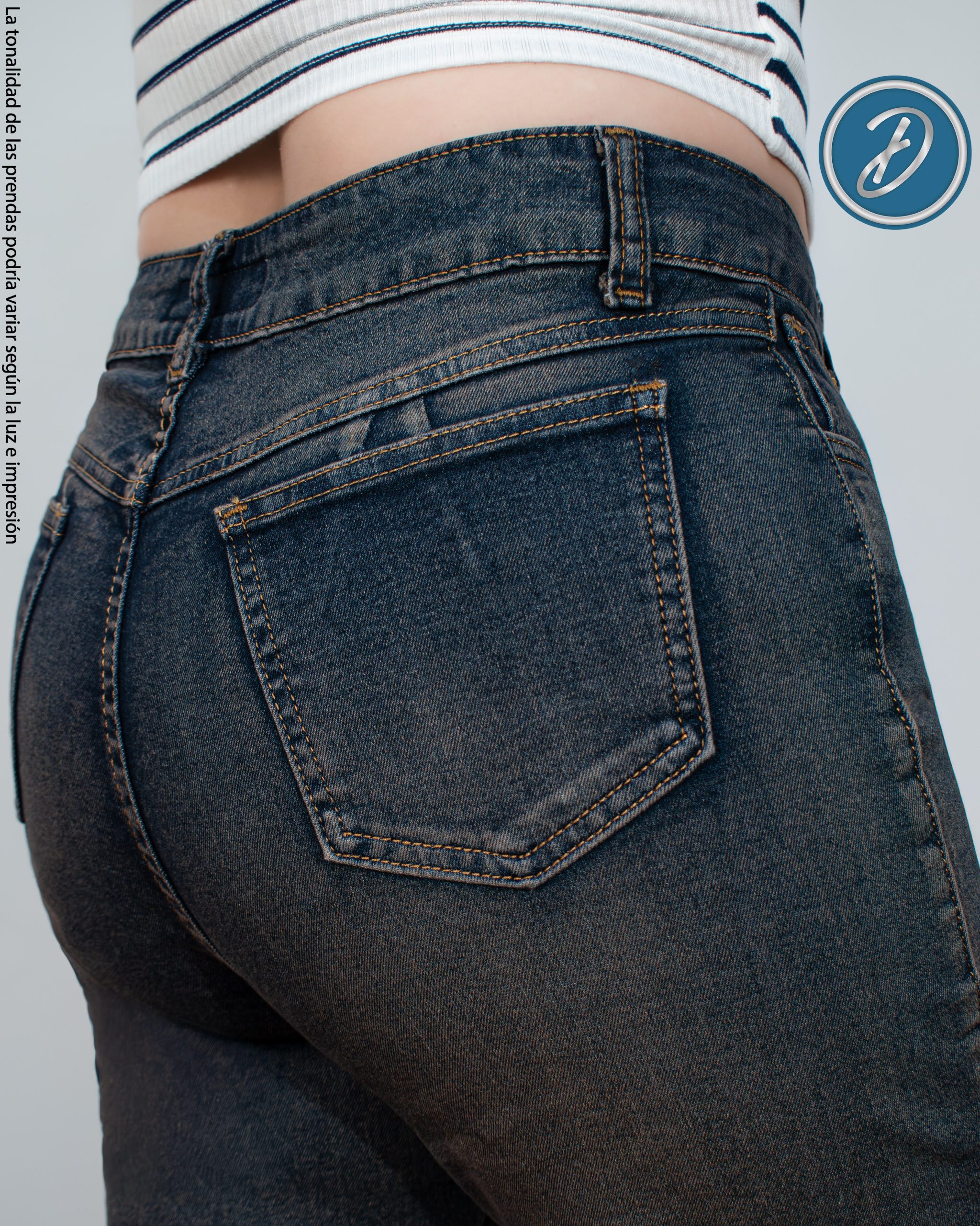 Pantalón Jean Mujer Recto Casual Oficina Tiro Medio Freyka
