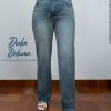 Pantalón Jean de Mujer Recto Casual Diario Tiro Medio Freyka
