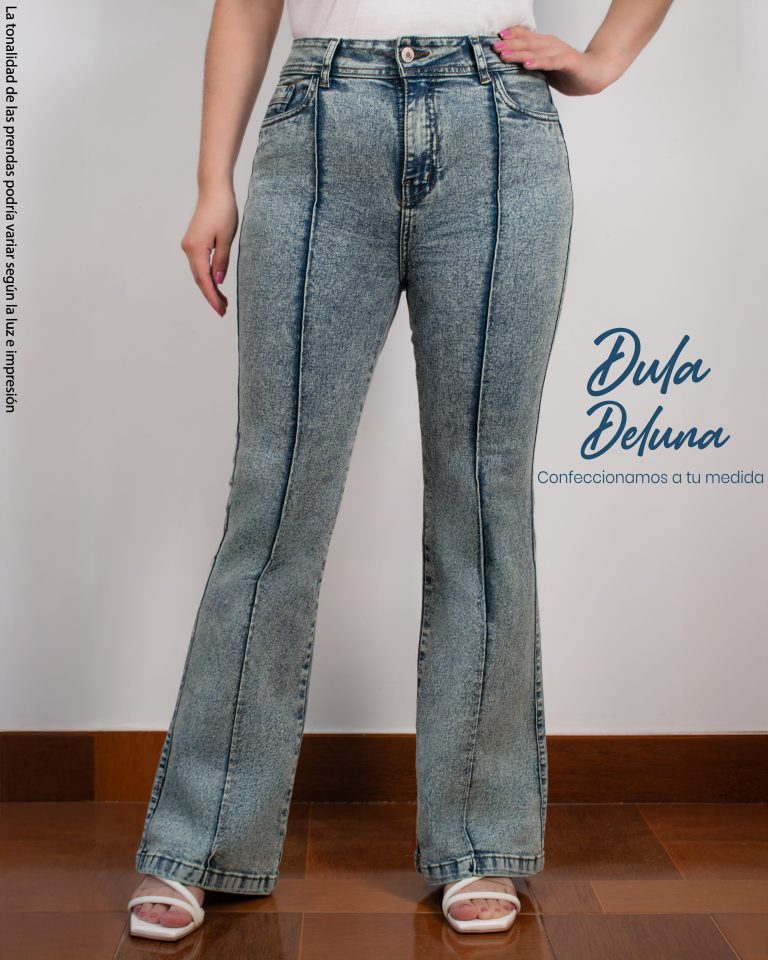 Pantalón de Mujer Jean Acampanado Casual Evento Sirena Bootcut Raya