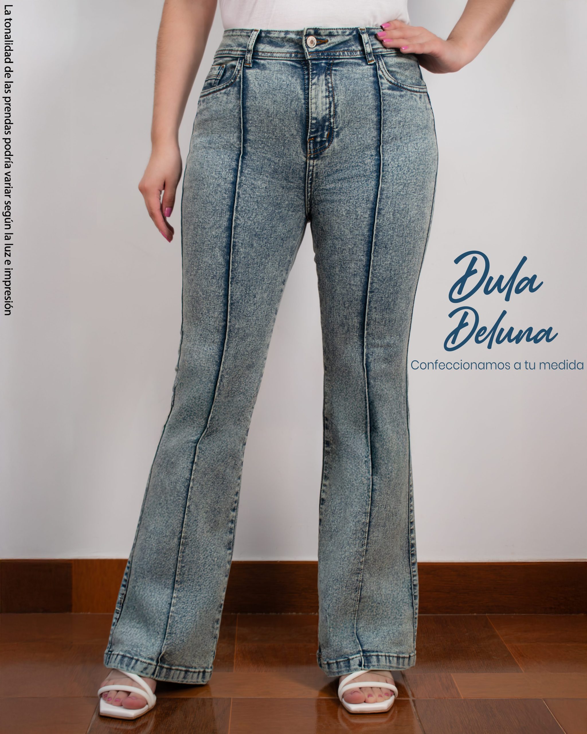 Pantalón de Mujer Jean Acampanado Casual Evento Sirena Bootcut Raya