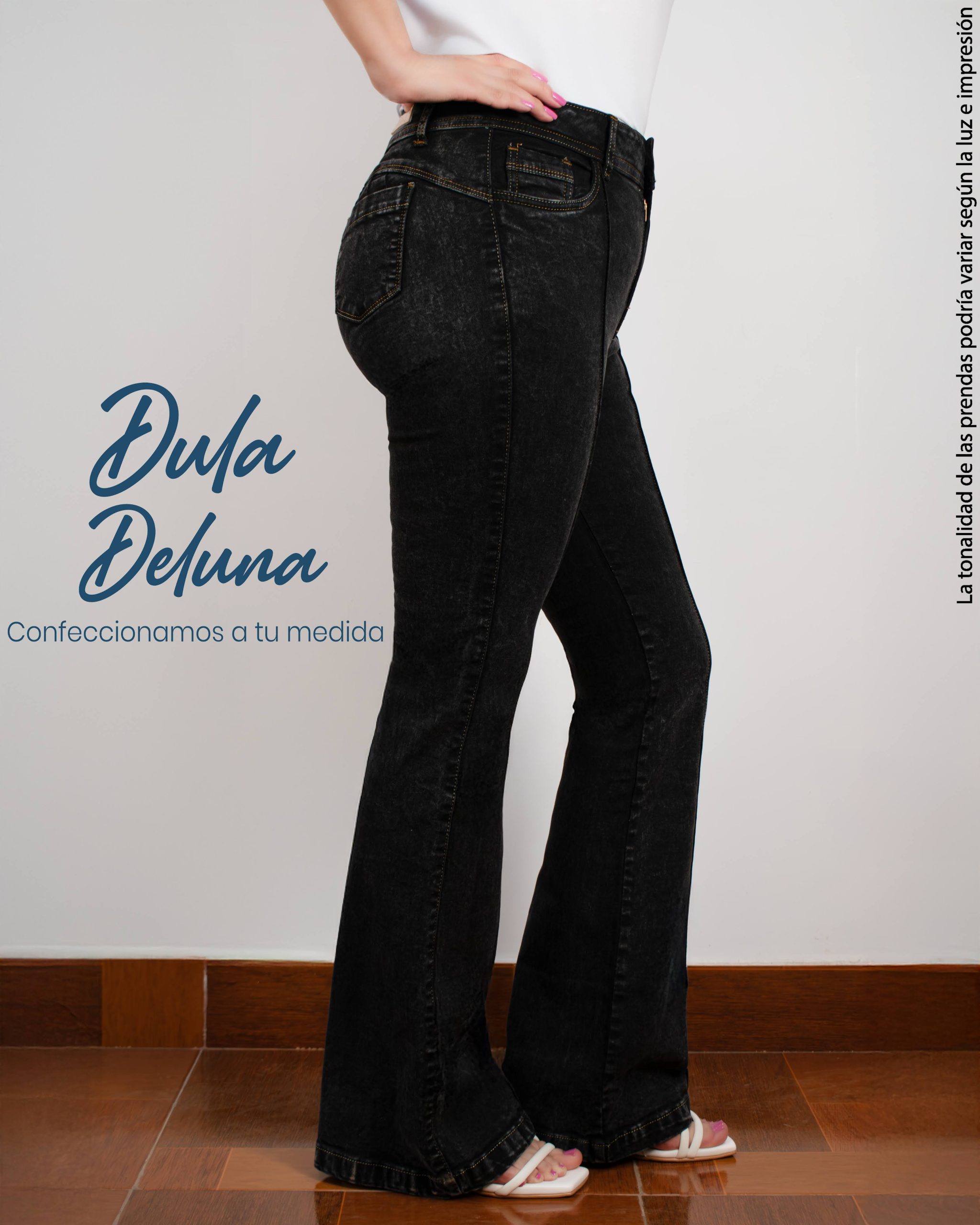 Pantalón para Mujer Jean Acampanado Casual Diario Sirena Bootcut Raya